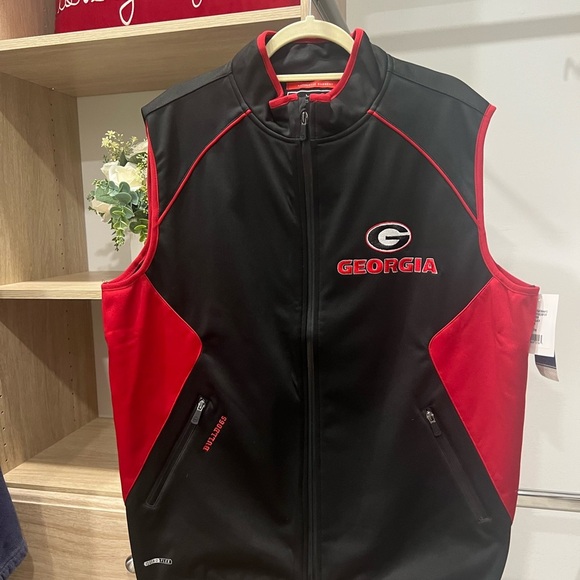 Men's Authentic Franchise Club Black Georgia Bulldogs Stadium Softshell Vest NWT - Picture 4 of 11